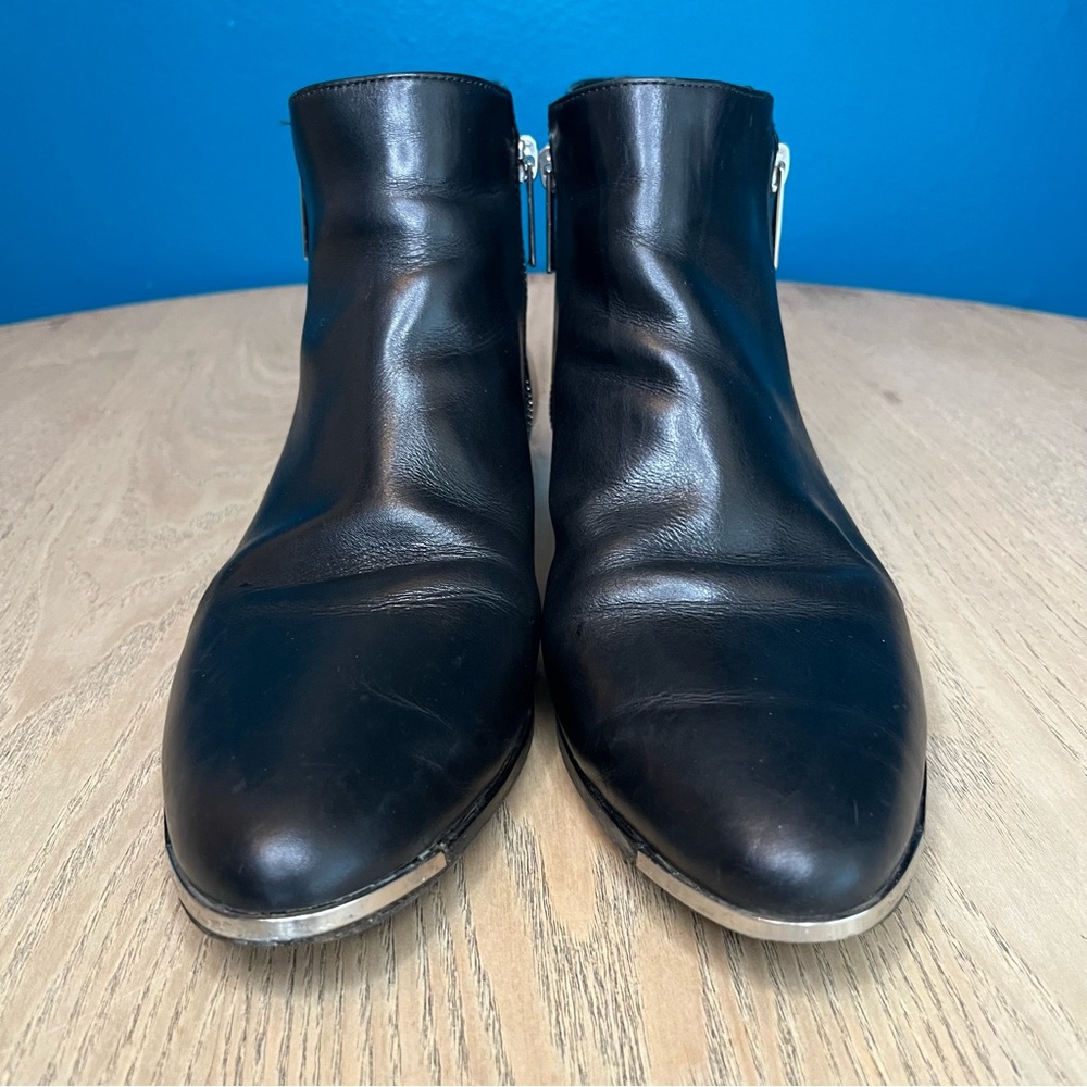 Michael Kors Black Patent Leather Moto Ankle Side Zip Boots Women’s 39.5 US 9 - Picture 5 of 11